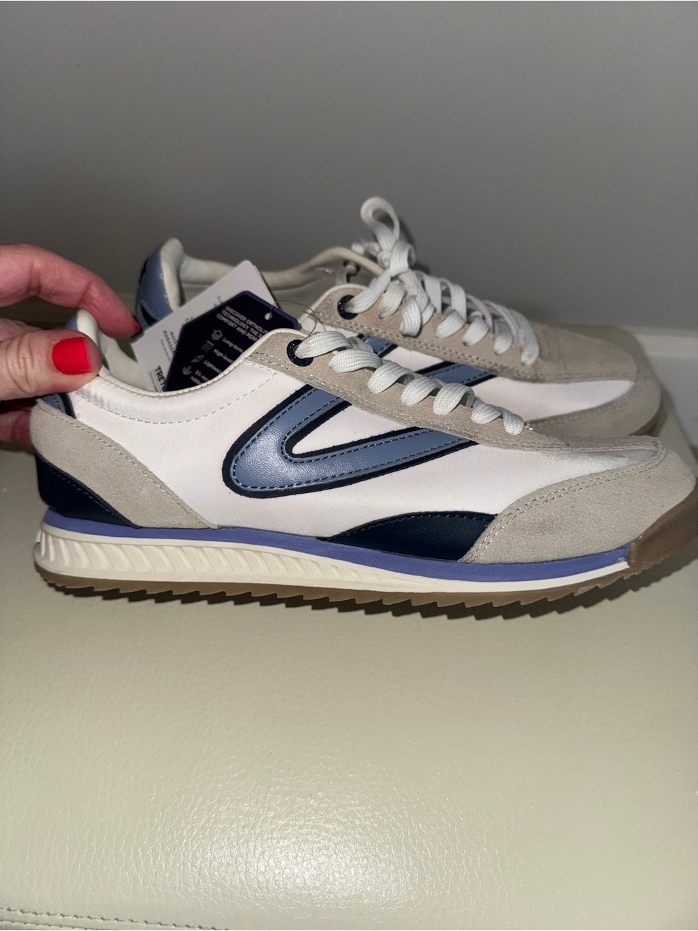 Tretorn White Navy Light Blue Sneakers